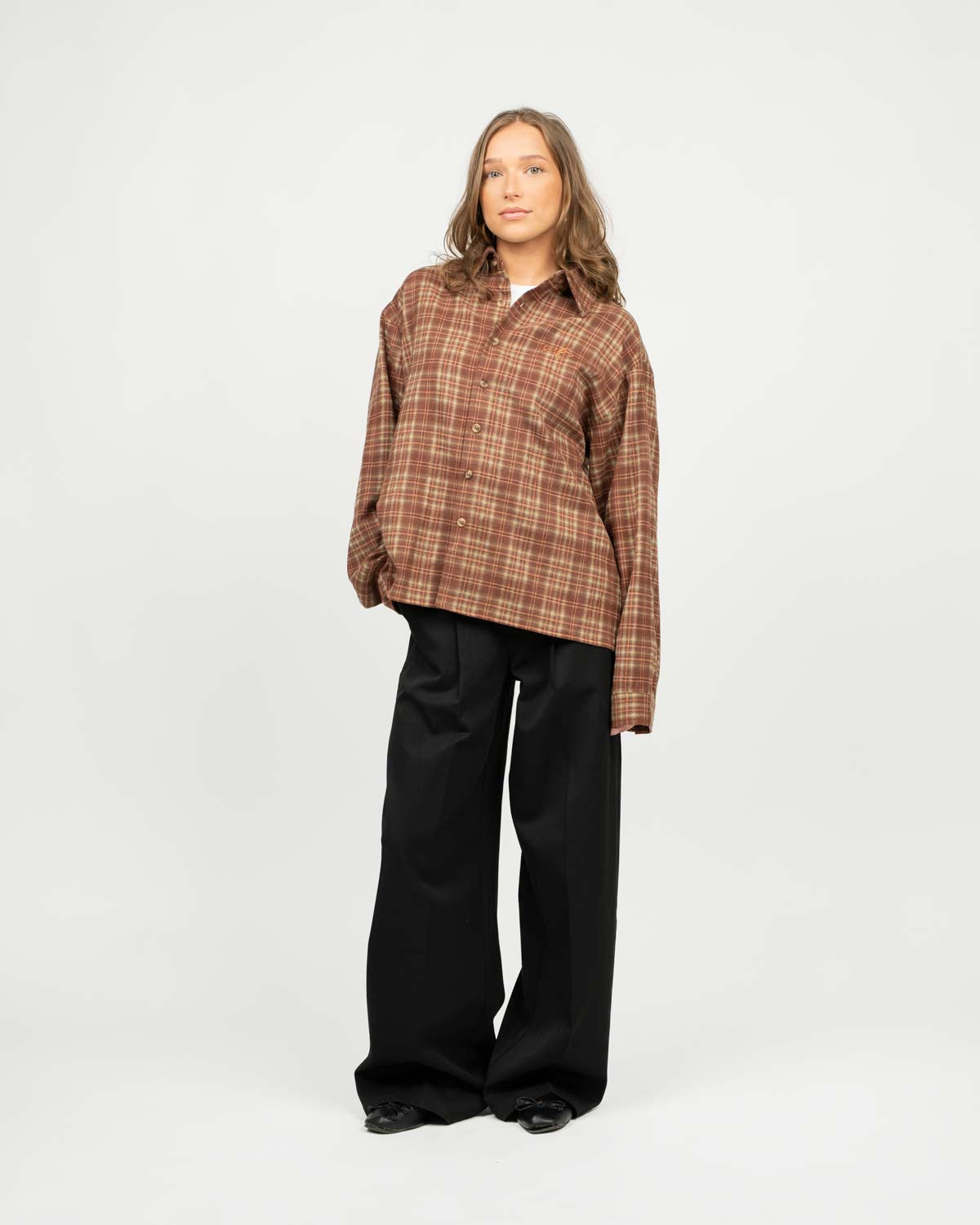 Kariertes Flanellhemd Bordeaux